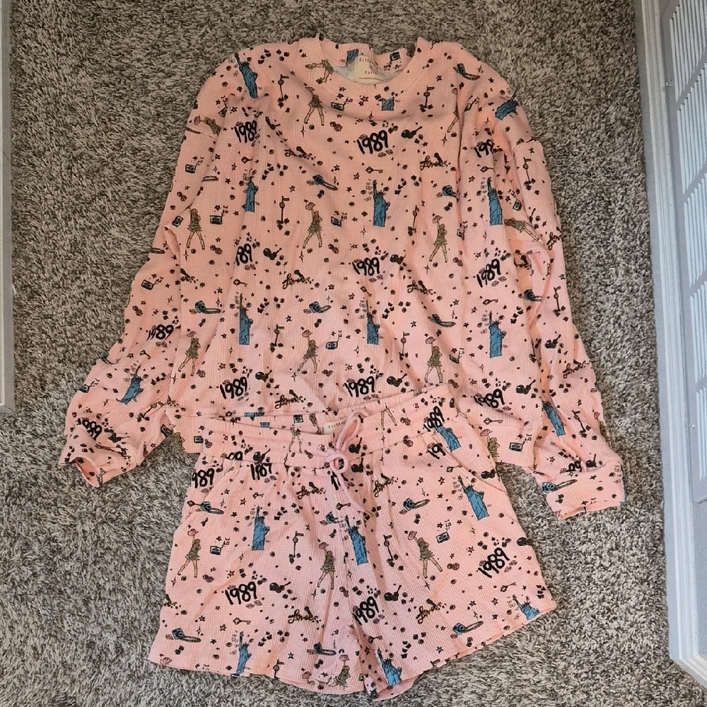 Women's Pink Taylor SWIFT 1989 Lover Graphic Pajama Set